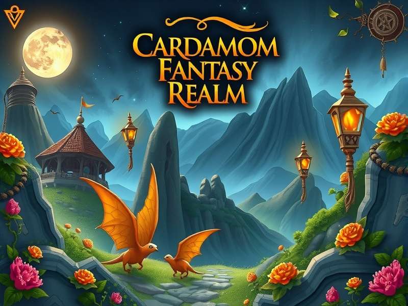 Cardamom Fantasy Realm game banner showing magical landscapes and cardamom-inspired creatures